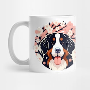 Bernese Mountain Dog Embraces Spring Cherry Blossoms Delight Mug